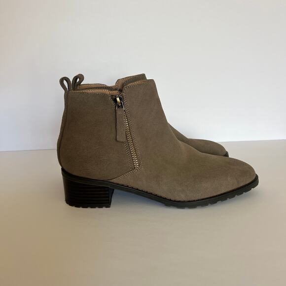 Blondo Samara Tan Taupe Waterproof Suede Ankle Booties Womens 9 - Picture 2 of 13